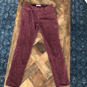 LOFT maroon corduroy skinny pants